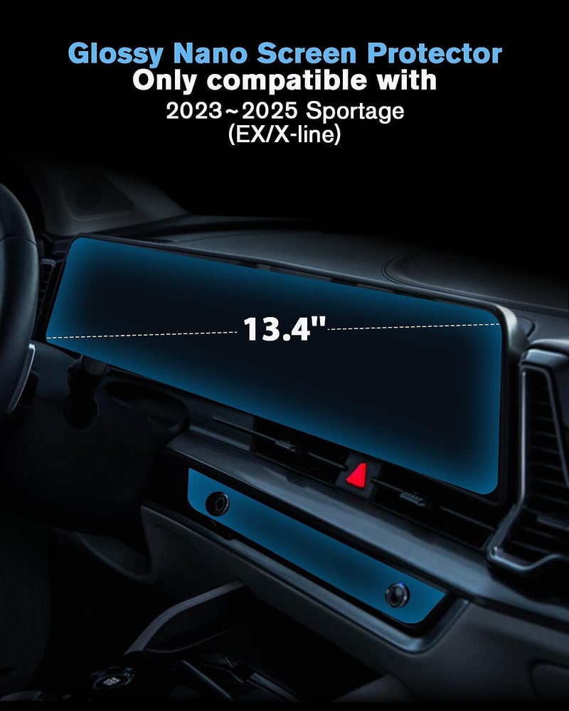 WEIPIN For 4PCS Integrated 2023 2024 2025 Kia Sportage 12.3 Inch Touchscreen & AC Dual Displays High Clarity Screen Protector - Sportage (EX/X-line) Accessories - Image 2